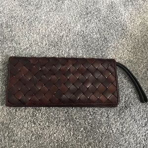 Wilson Leather dark brown clutch